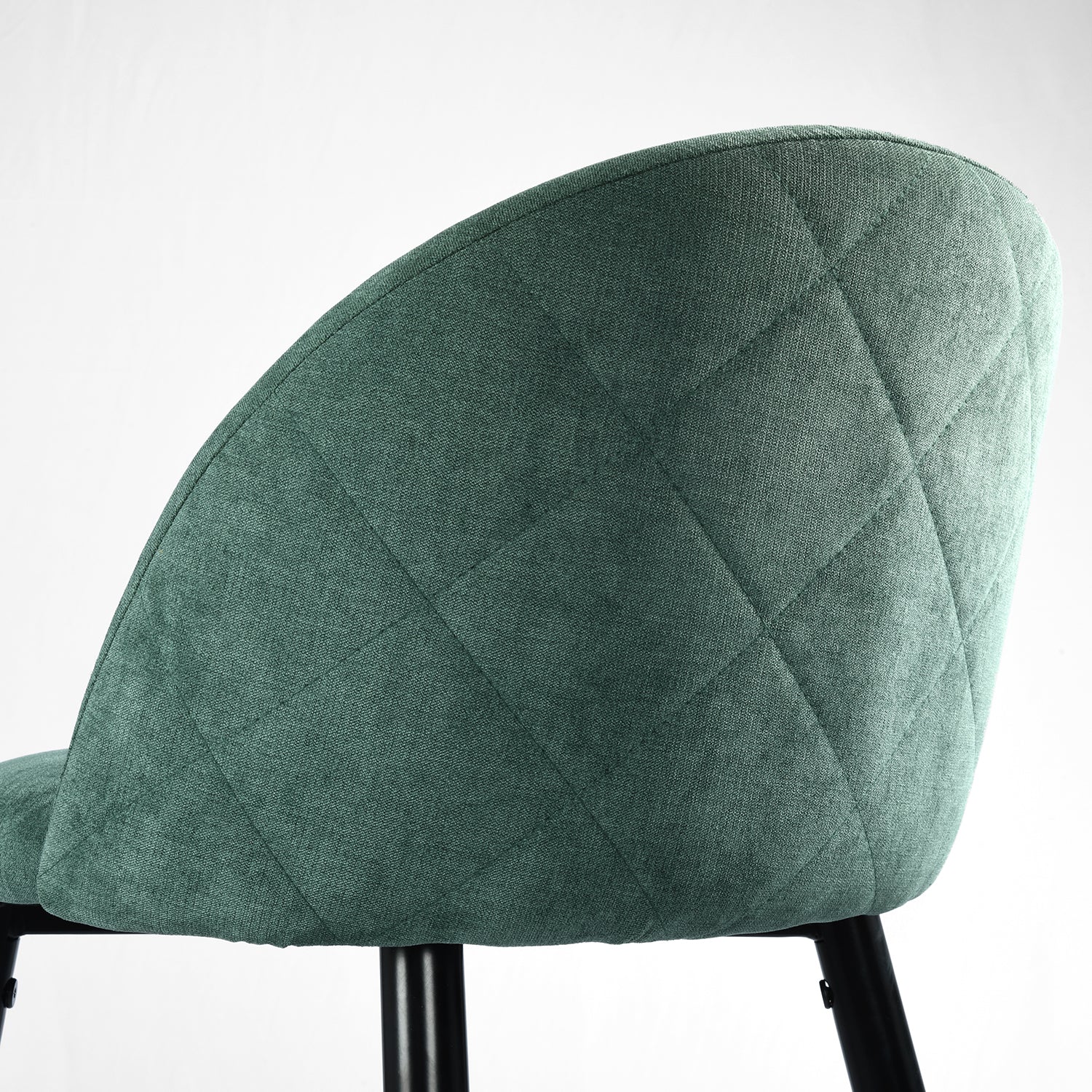 Homy Casa HASEEB BAR 30 Teal Terry Black Leg Bar Stool "18.31" W x 19.88" D x 39.37" H Bar Seating