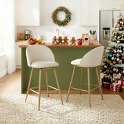 HASEEB 26" Swivel Counter Height Bar Stools Set of 2