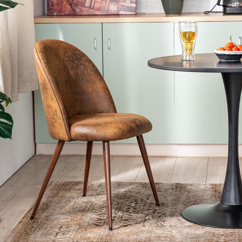 Haven Stylish high back Dining Chairs with Walnut Legs-HOMY CASA