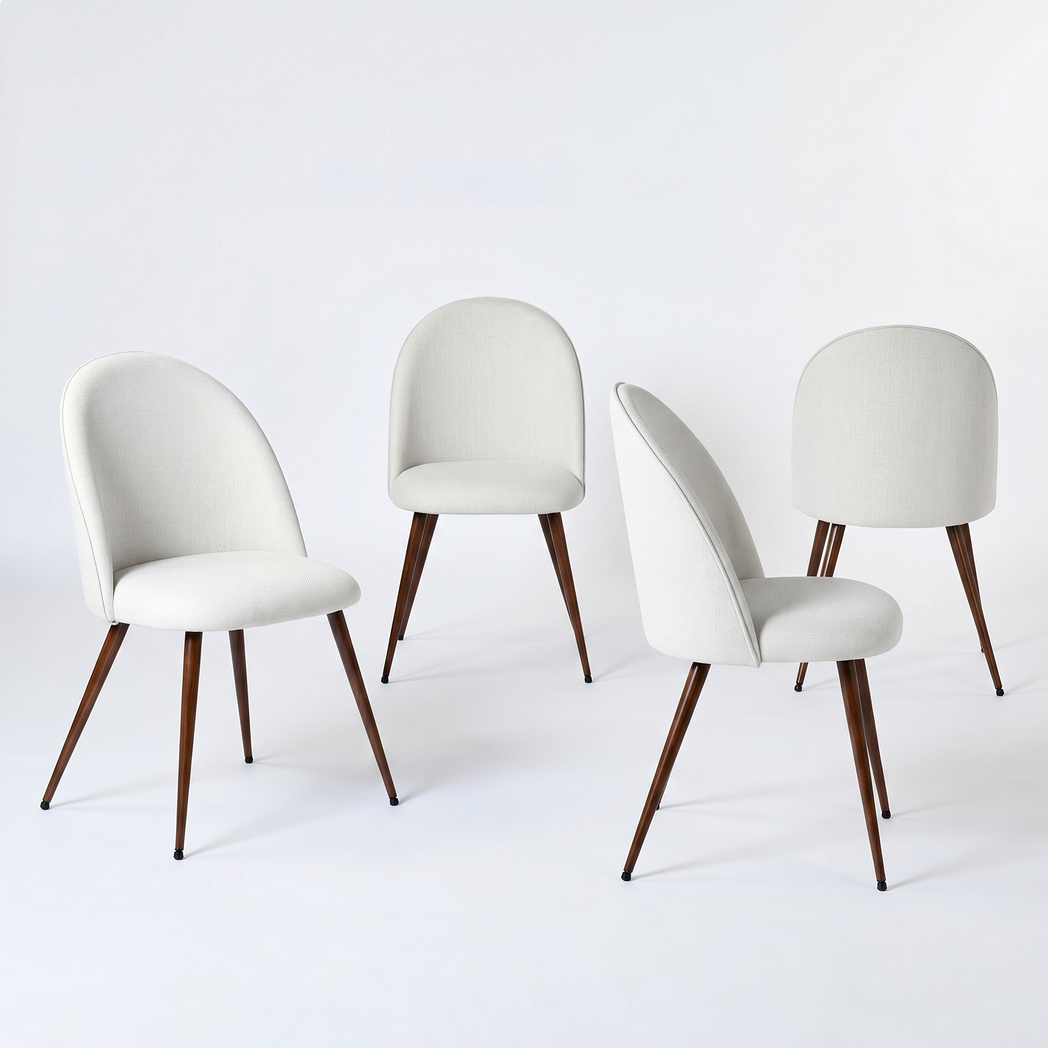 Homy Casa STOGER 5PC Scandinavian Extendable Dining Set with 4 Haven Upholstered Chairs