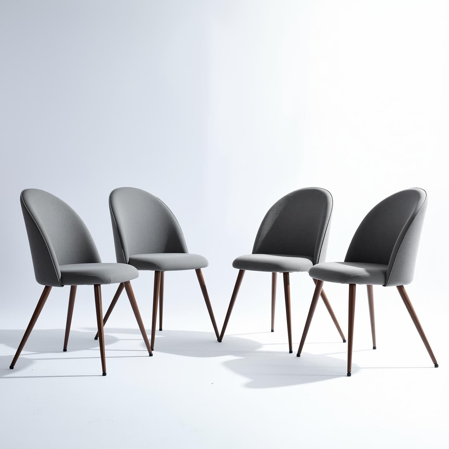 Haven Set of 4 High Back Fabric Upholsted Dining Chairs