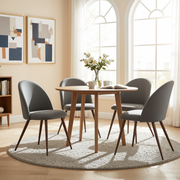 Haven Set of 4 High Back Fabric Upholsted Dining Chairs