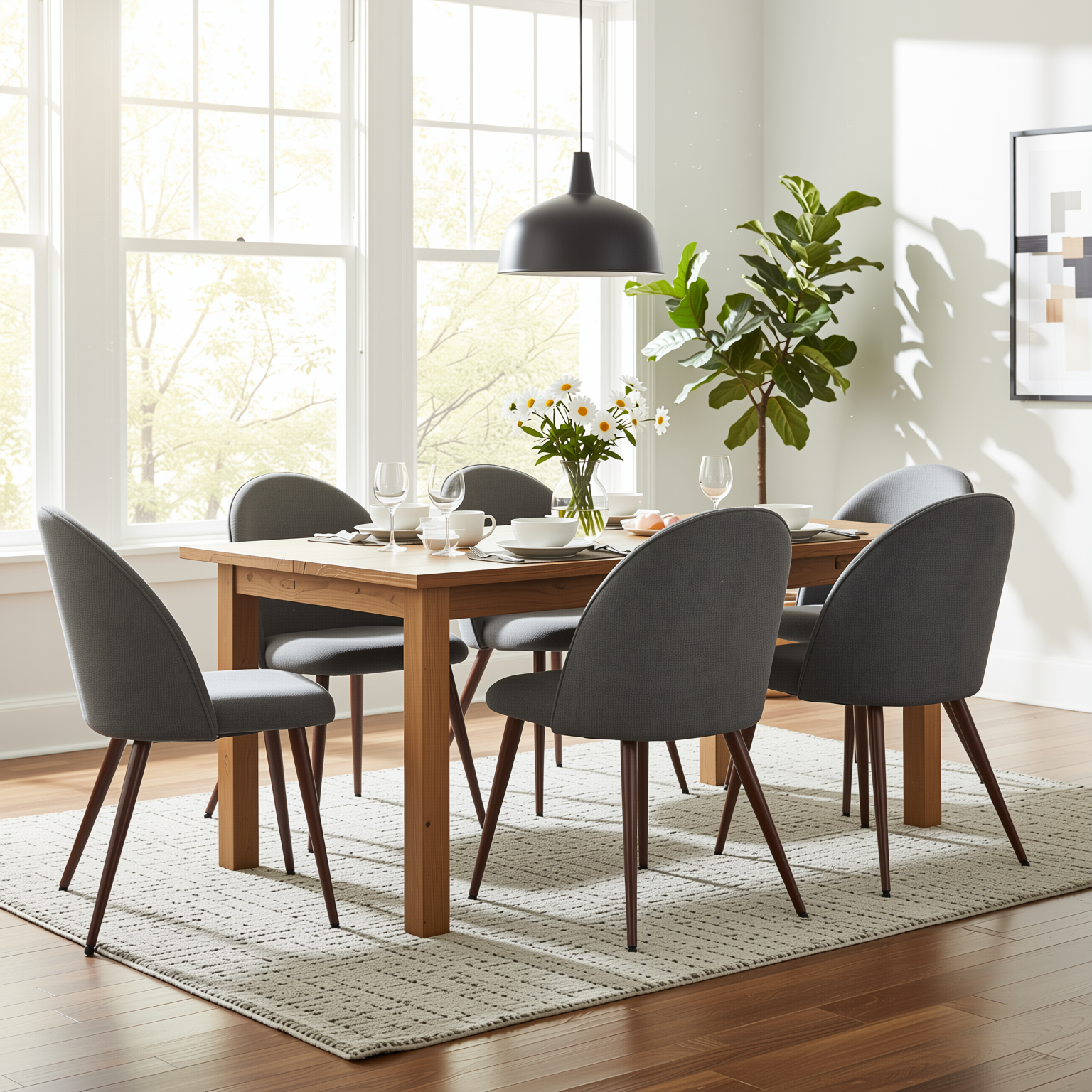 Haven High Back Upholsted Dining Chairs Set of 6