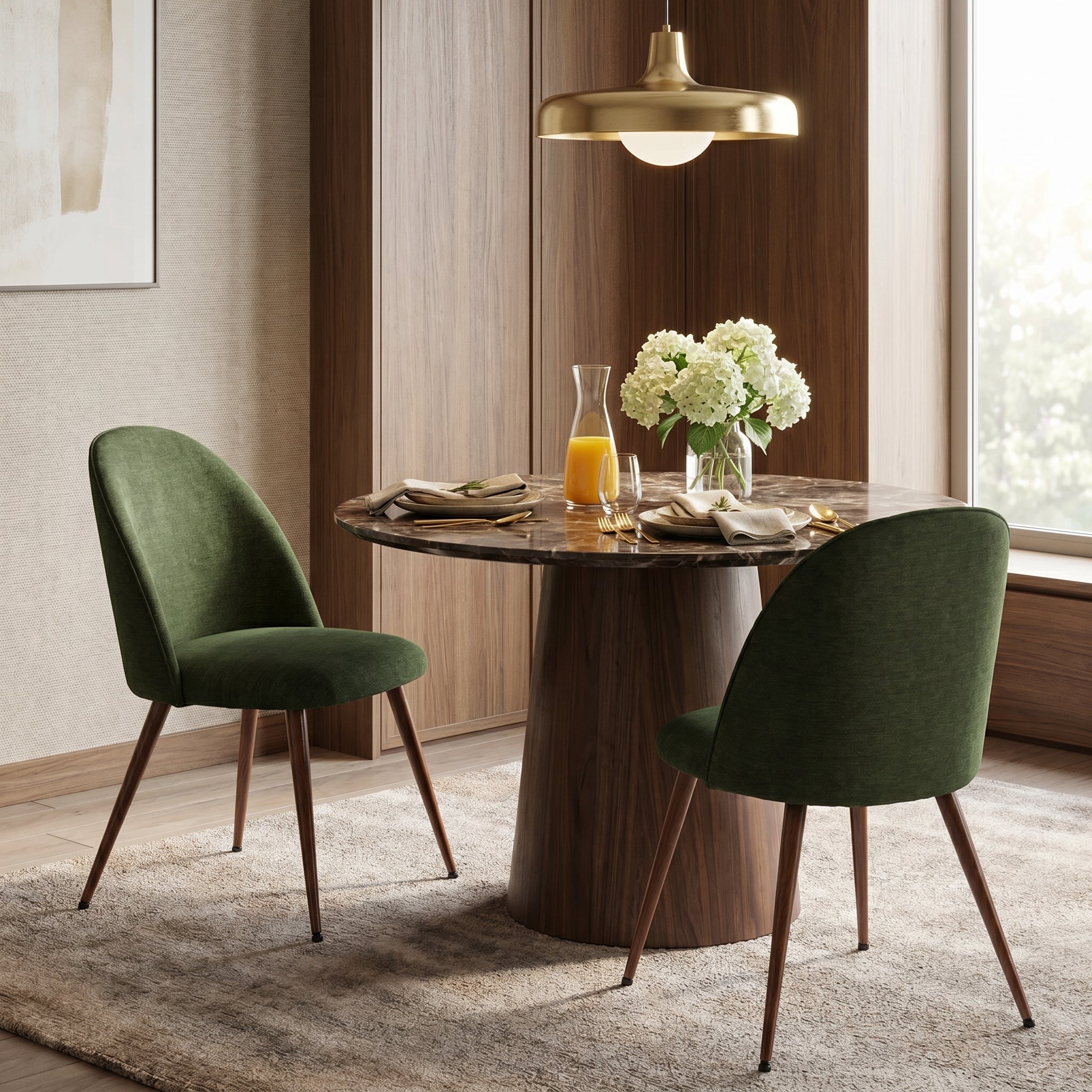 Haven High Back Fabric Upholsted Dining Chair Set of 2