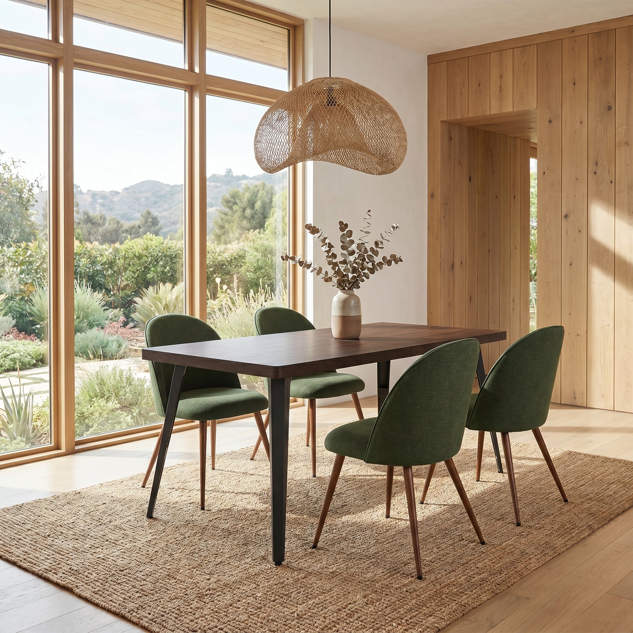 Haven High Back Fabric Upholsted Dining Chair Set of 2