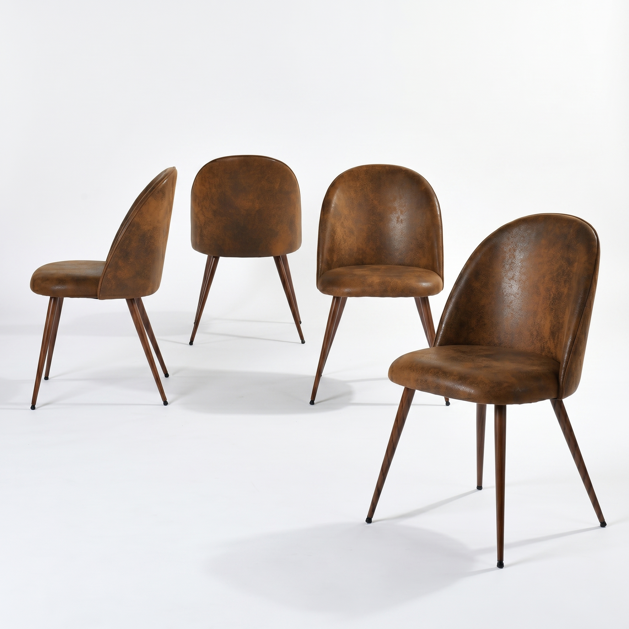 Haven Set of 4 High Back Fabric Upholsted Dining Chairs