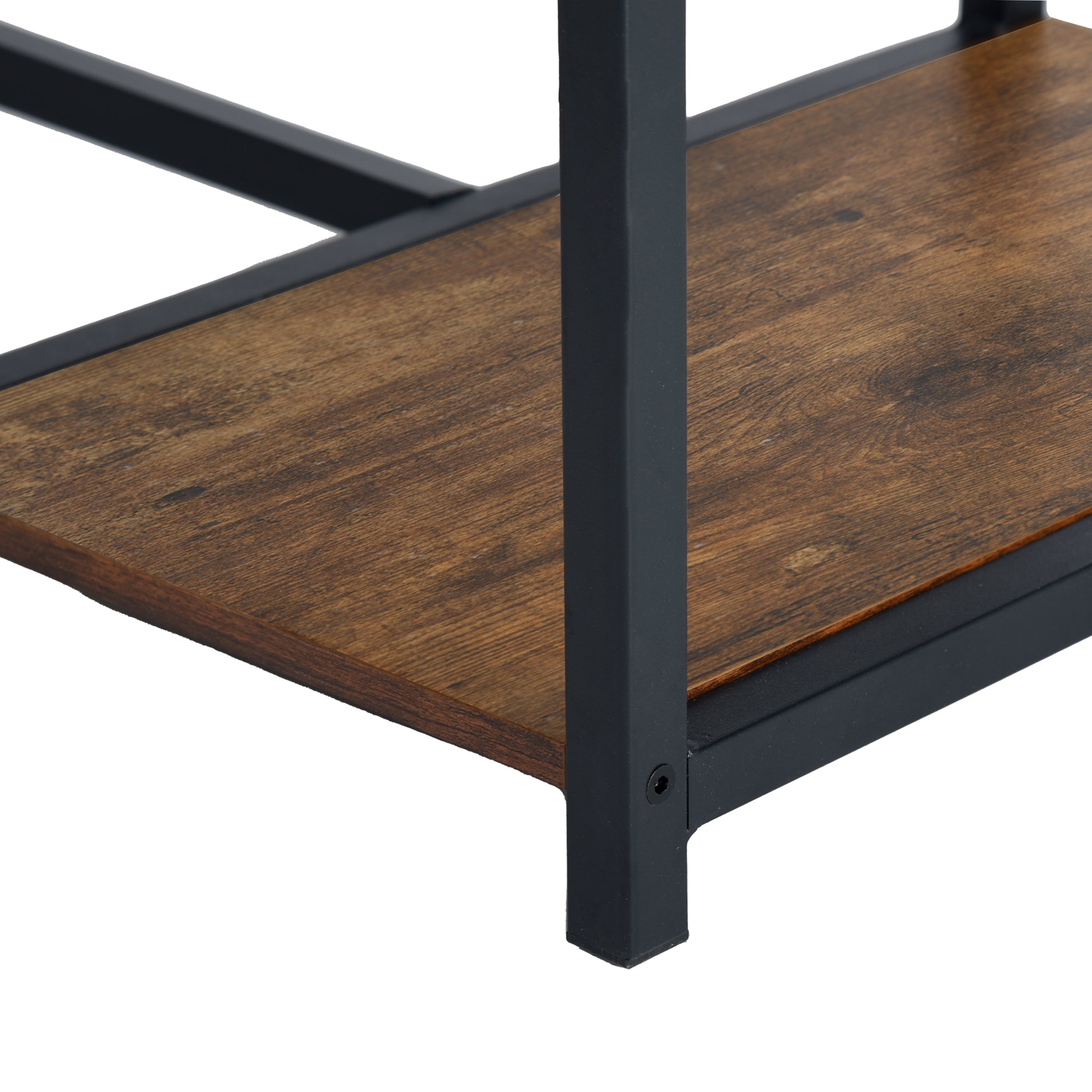 Holly 40” Counter Dining Table Set Vintage Brown Table with 2 Counter Barstools