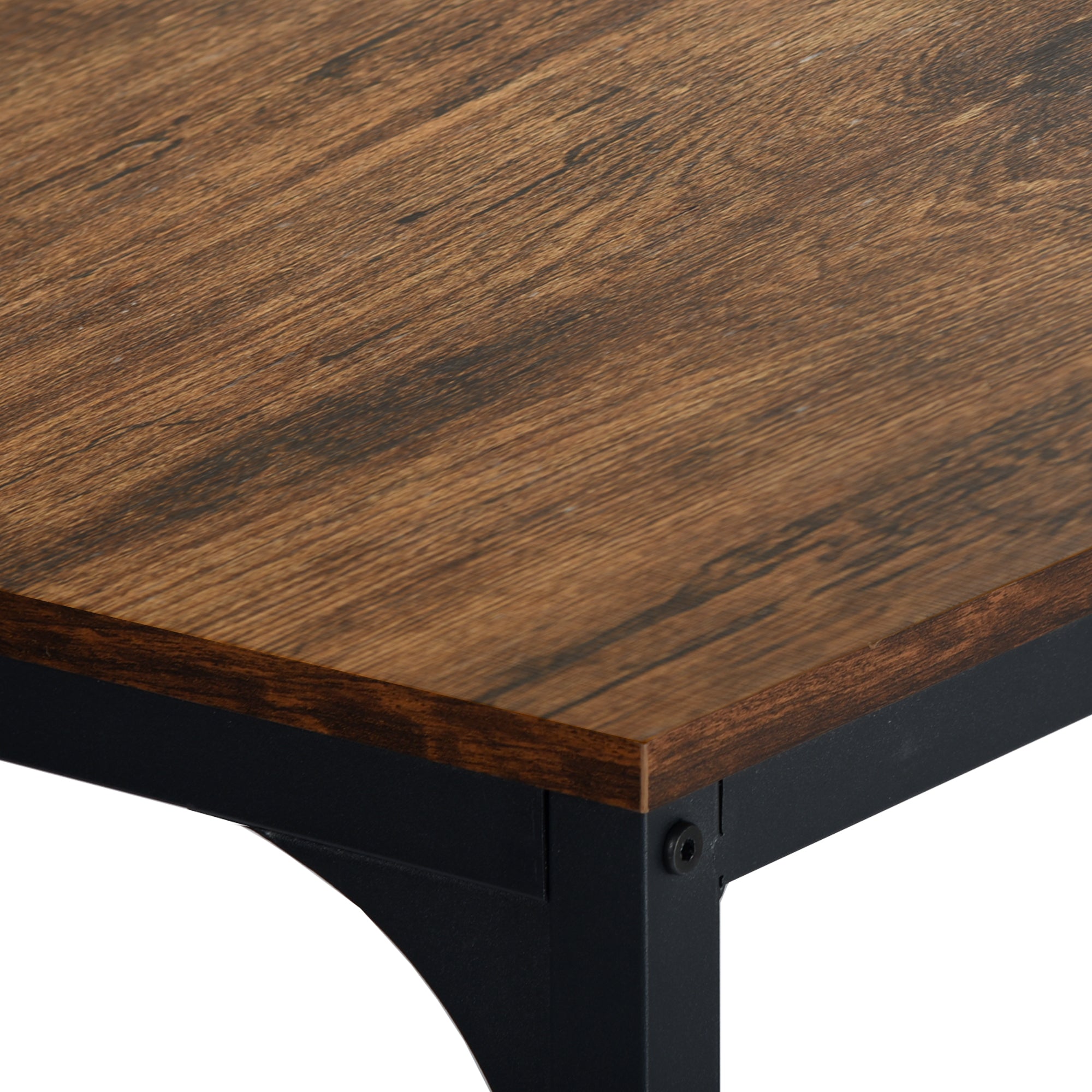 Holly 40” Counter Dining Table Set Vintage Brown Table with 2 Counter Barstools