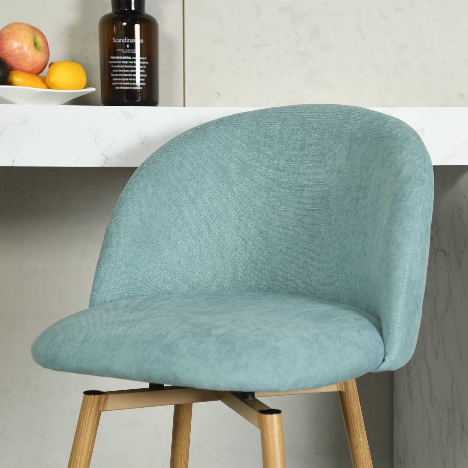 Homy Casa HSB-CS001 2PC Bar Stools Modern Bar Seating Aloe Blue Open Box