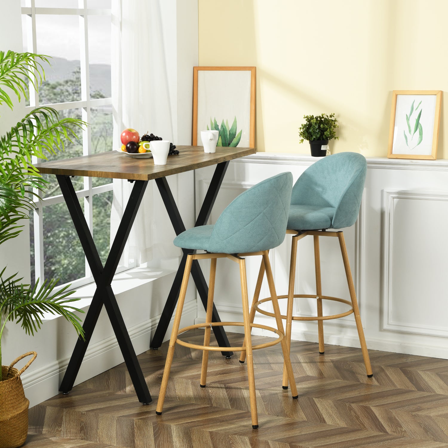 Homy Casa HSB-HB001 Aloe Bar Stool 28.9" Seat Height, Upholstered Kitchen Counter Stool Open Box