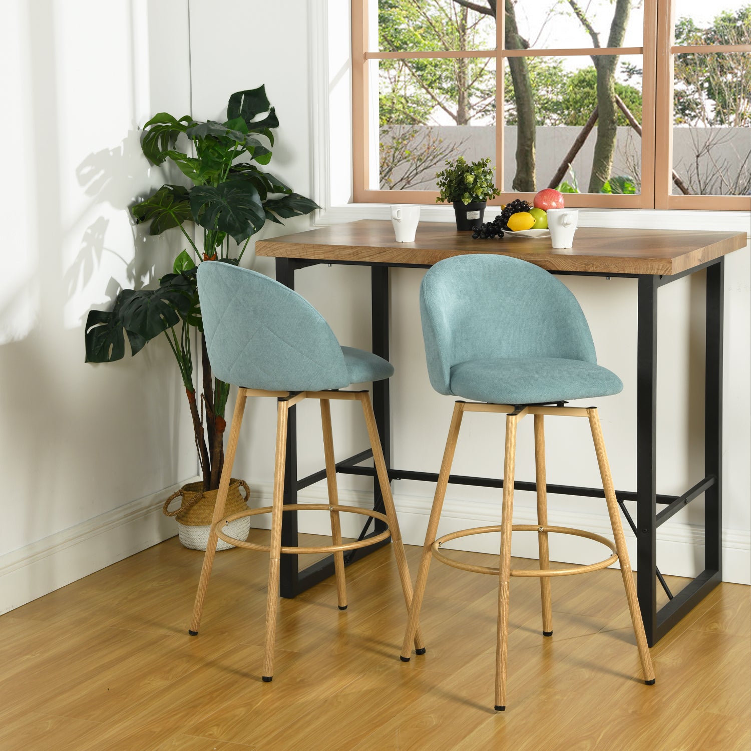 Homy Casa HSB-HB001 Aloe Bar Stool 28.9" Seat Height, Upholstered Kitchen Counter Stool Open Box
