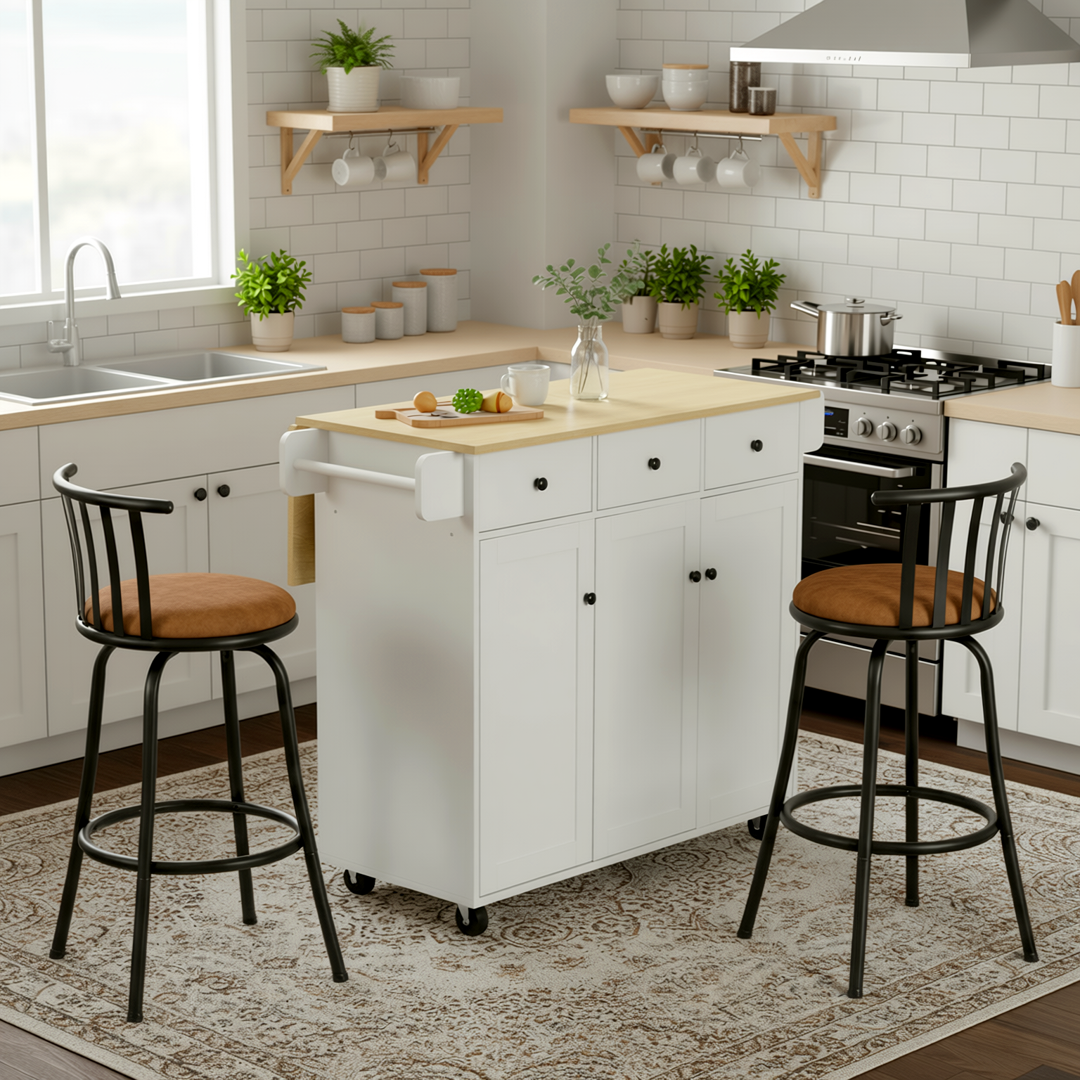 Homy Casa PISTIL 2PC 29“ Adjustable Counter Barstool Bronze Frame Suede Seat