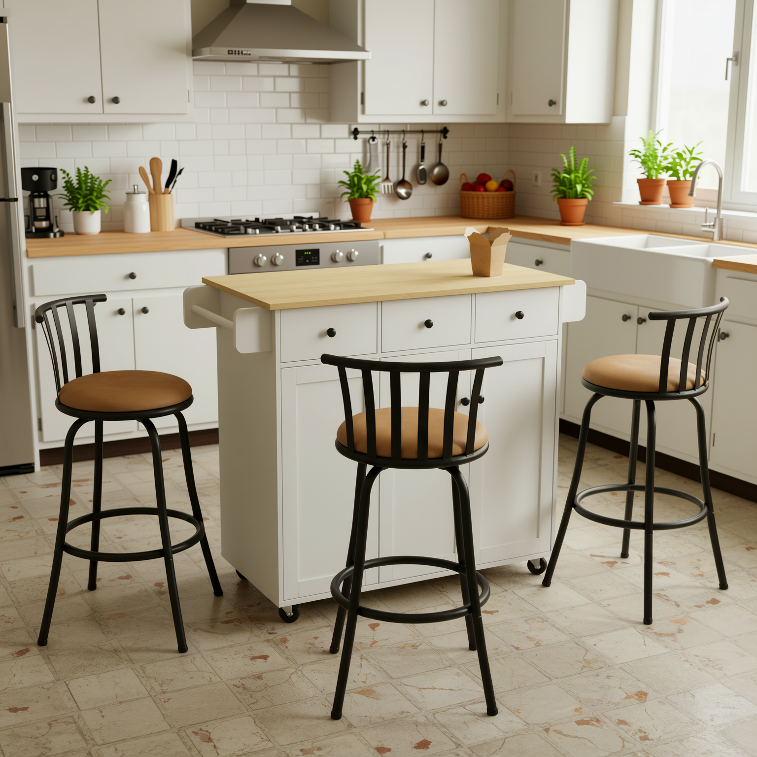Homy Casa PISTIL Bar Stool 29" 3PCS Set "29 Inch" Bar Seating
