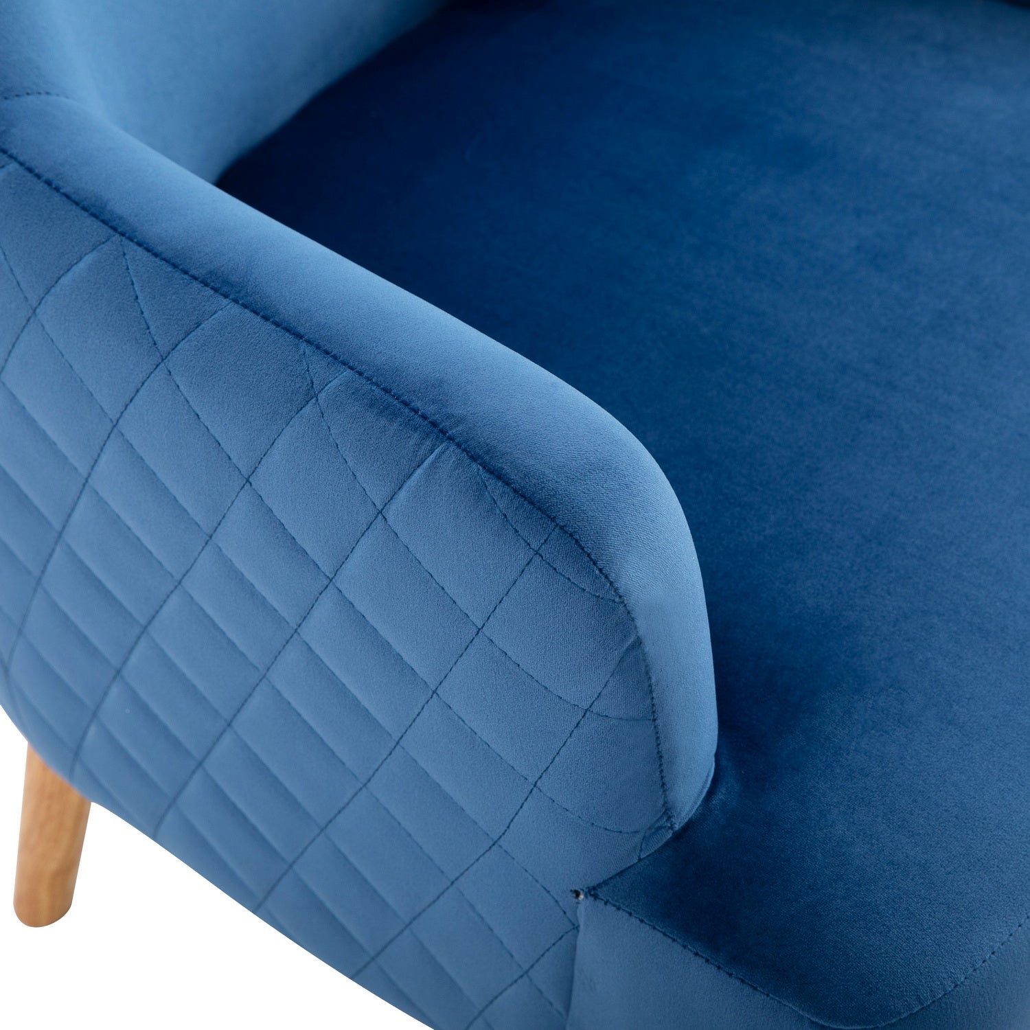 Homy Casa HUTTER BLUE Leisure Chair Modern Velvet Armchair for Living Room, Bedroom, Office Open Box