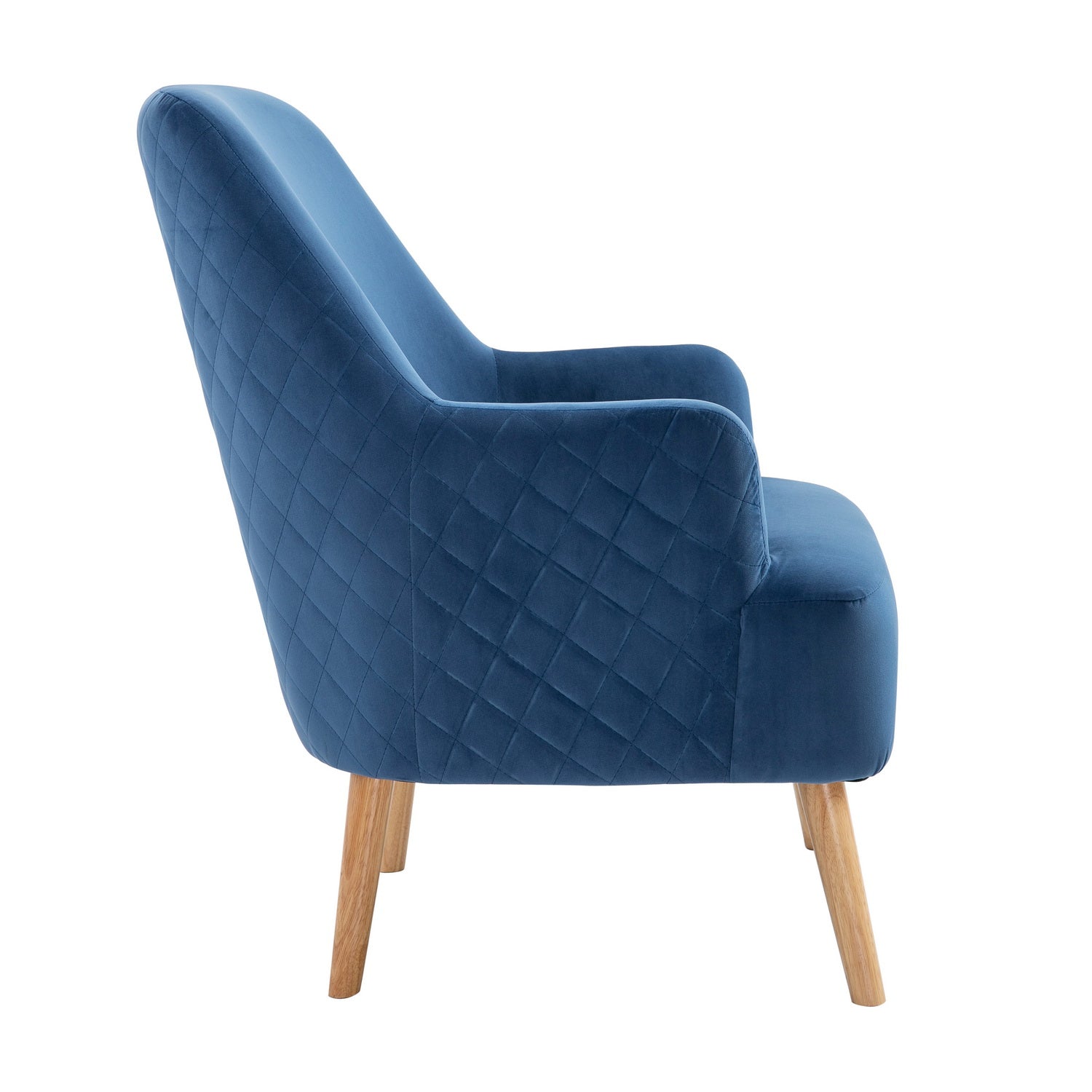 Homy Casa HUTTER BLUE Leisure Chair Modern Velvet Armchair for Living Room, Bedroom, Office Open Box