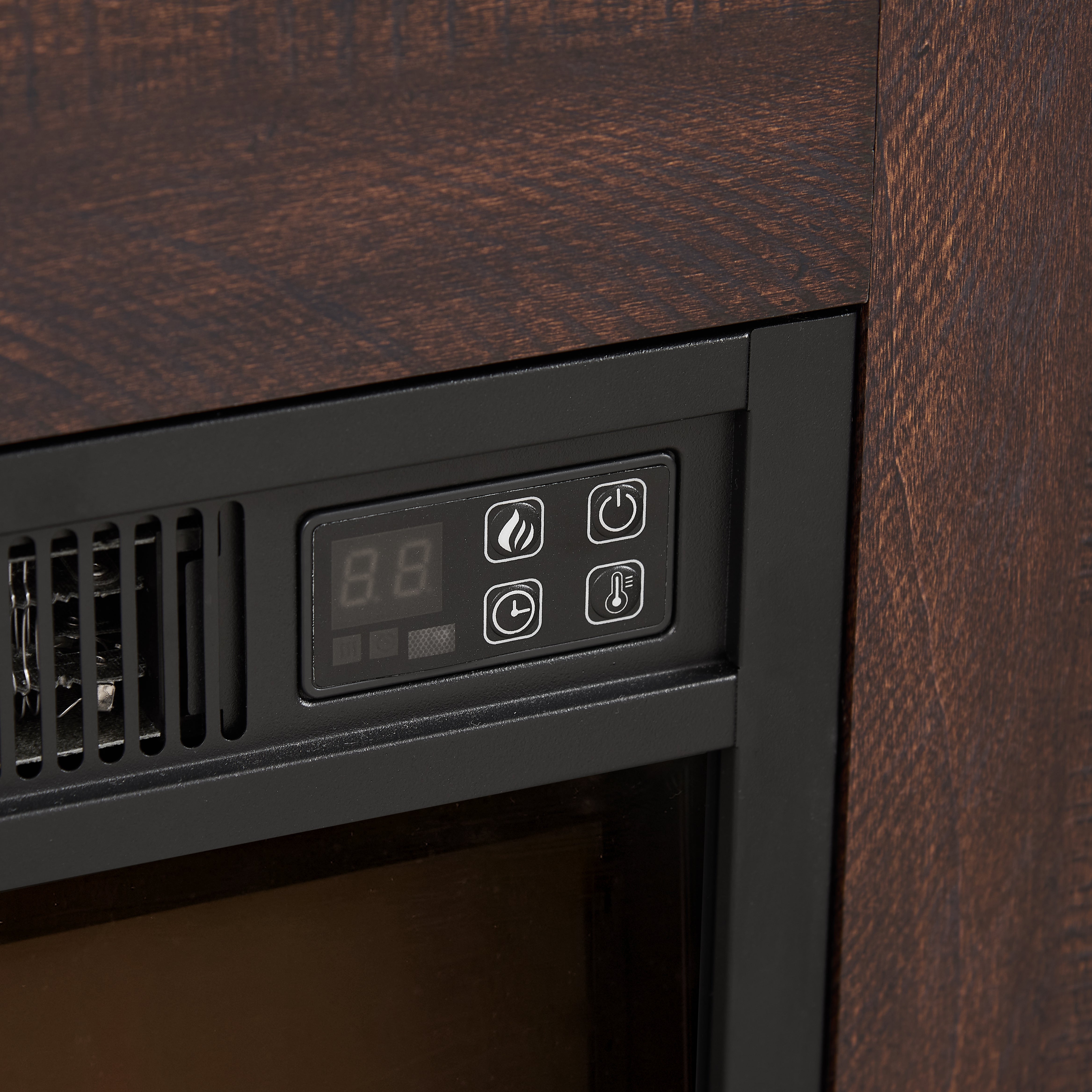 Helena 58" Modern LED TV Stand with Electric Fireplace and Glass Shelves
