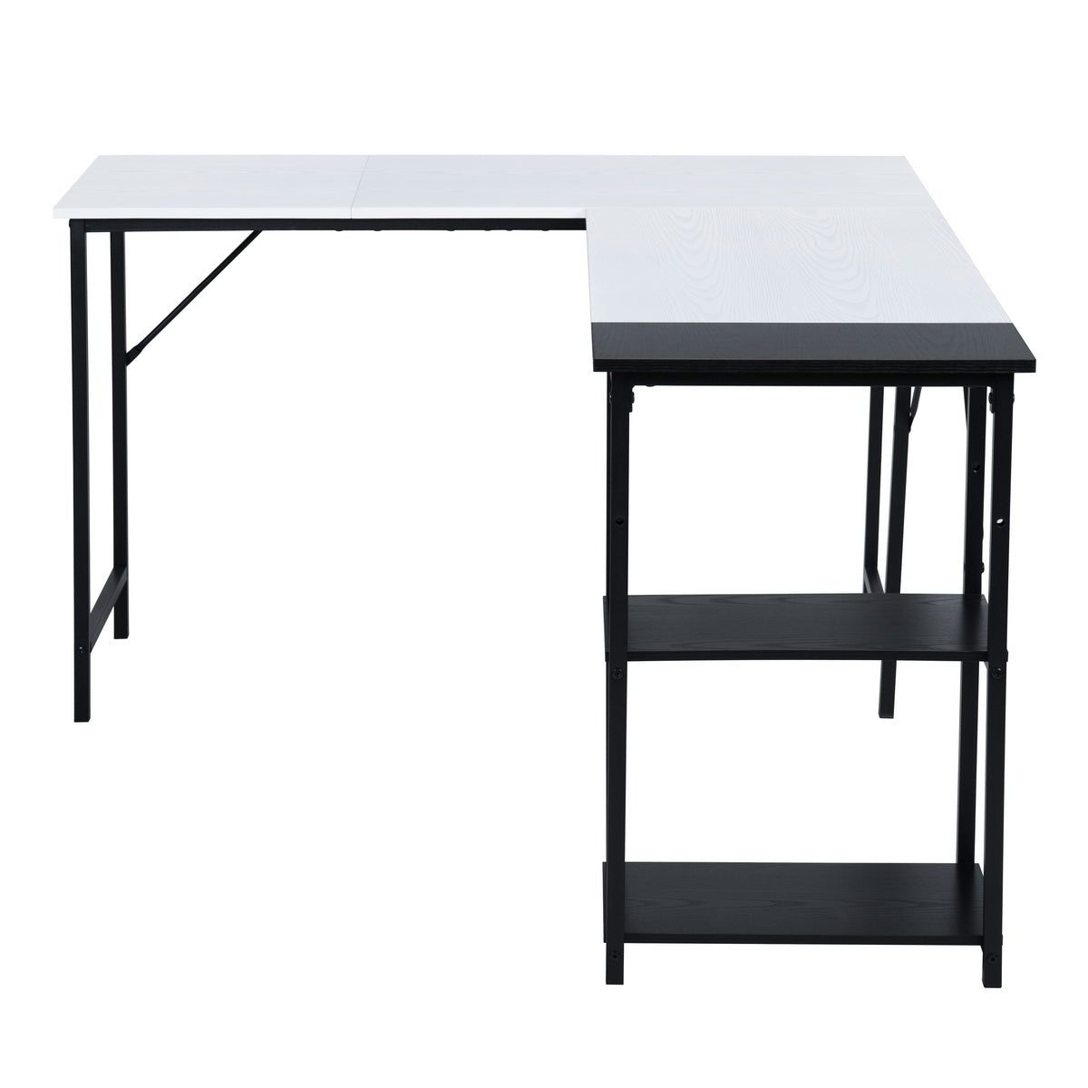 Homy Casa IBARRA Desk "148 x 120 x 74" Modern Office Workspace Table Open Box