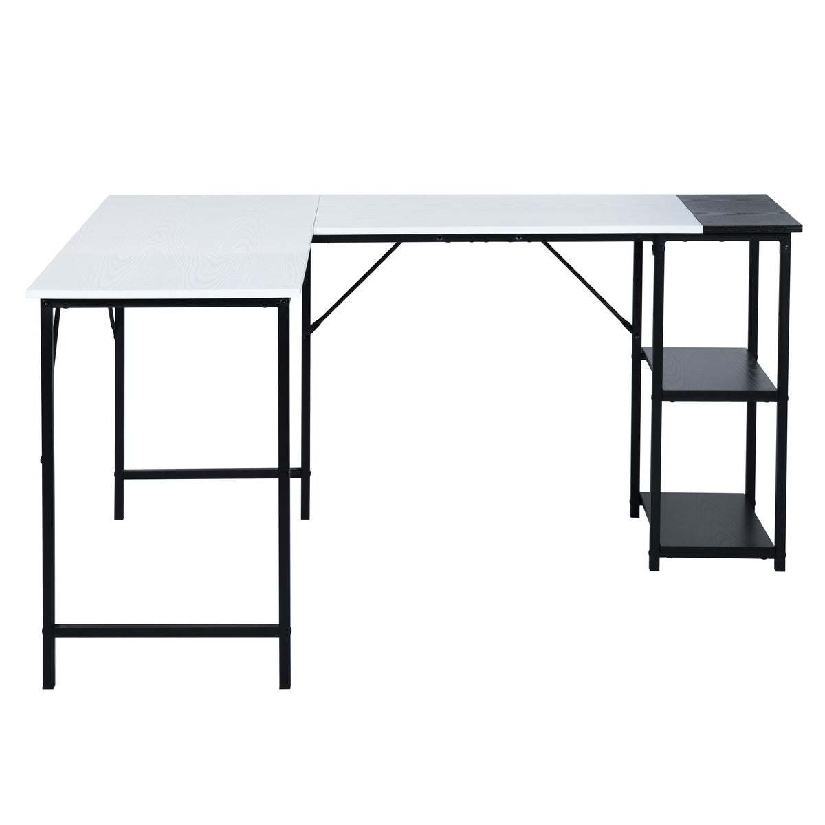 Homy Casa IBARRA Desk "148 x 120 x 74" Modern Office Workspace Table Open Box
