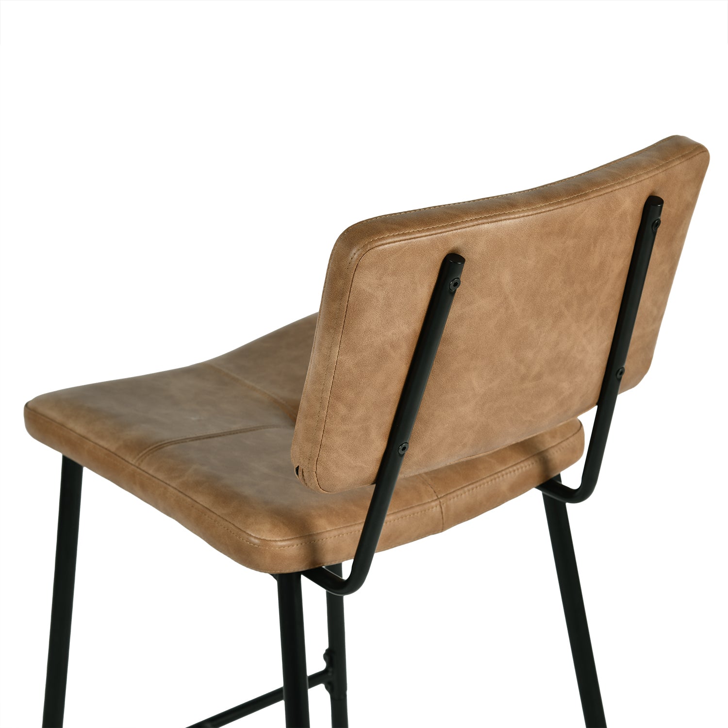 Homy Casa IDP-CS001 Cognac Brown Counter Bar Stools Open Box