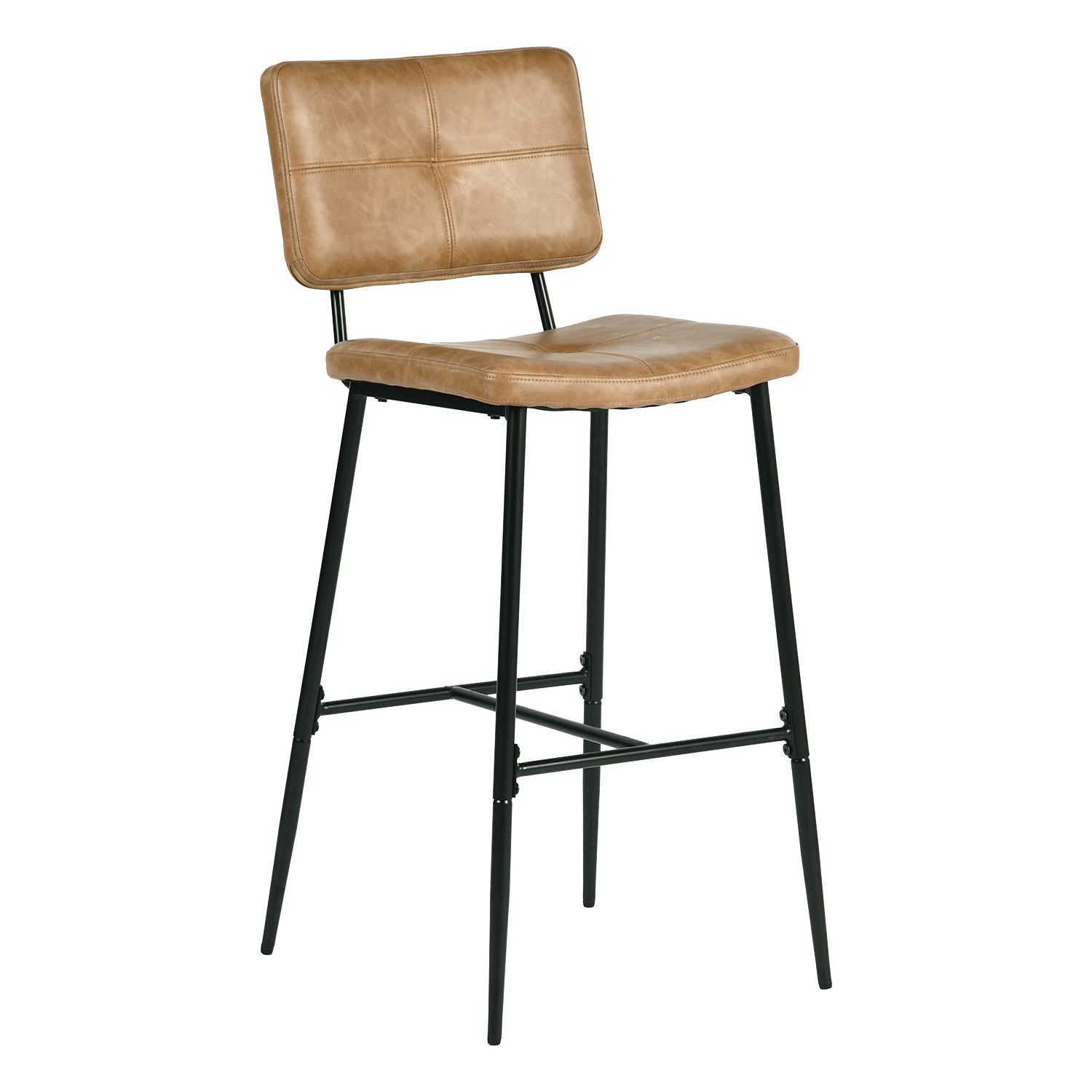 Homy Casa IDP-HB001 Cognac Brown Bar Stools Tall Bar Seating Set Open Box