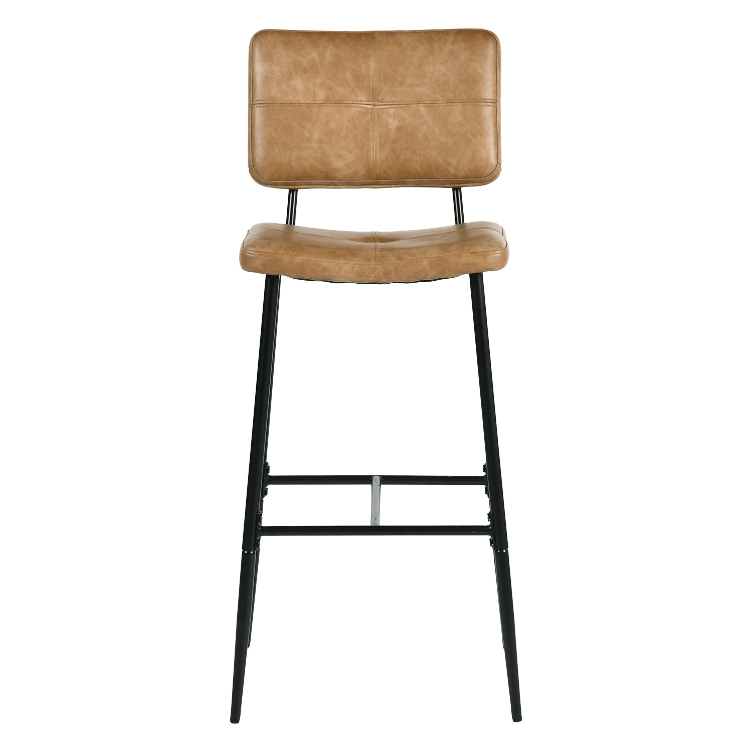 Homy Casa IDP-HB001 Cognac Brown Bar Stools Tall Bar Seating Set Open Box