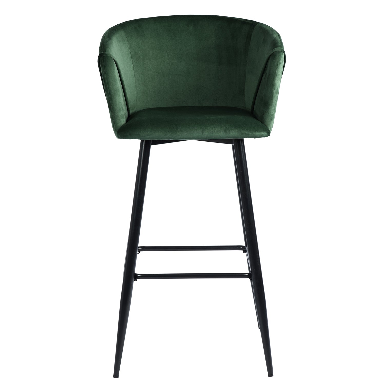 Homy Casa Aldridge Green 2PC 30" Velvet Upholstered Bar Stools Open Box