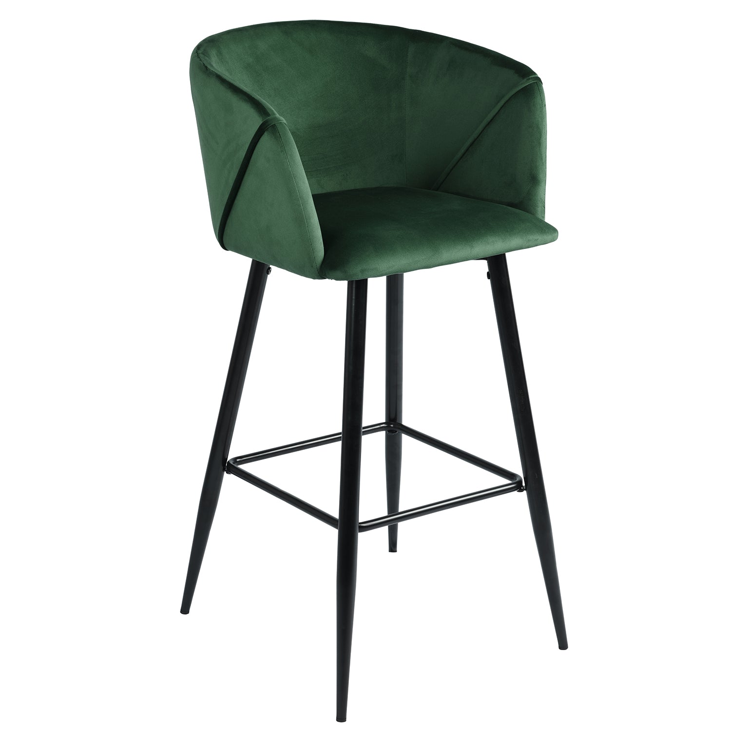Homy Casa Aldridge Green 2PC 30" Velvet Upholstered Bar Stools Open Box