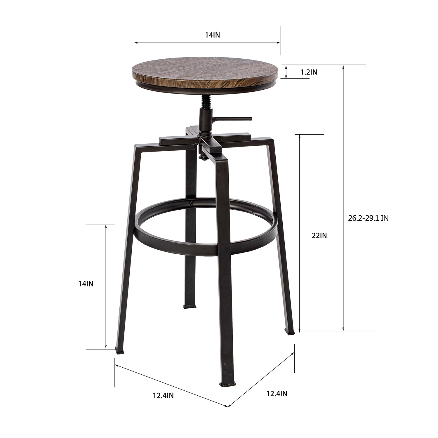 Open Box Homy Casa AMAT 246T B Bar Stool "18.7" Versatile Seating Solution