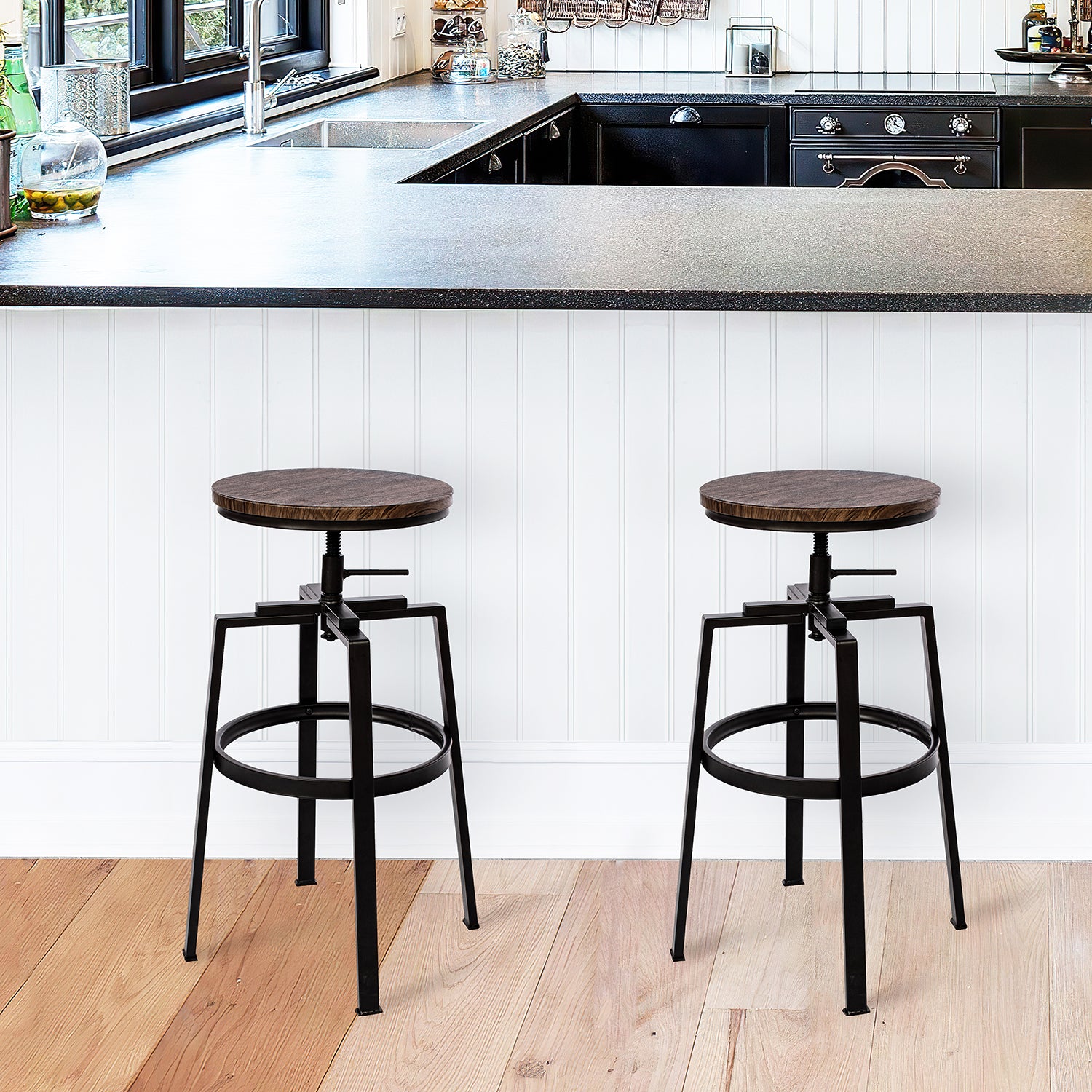 Open Box Homy Casa AMAT 246T B Bar Stool "18.7" Versatile Seating Solution