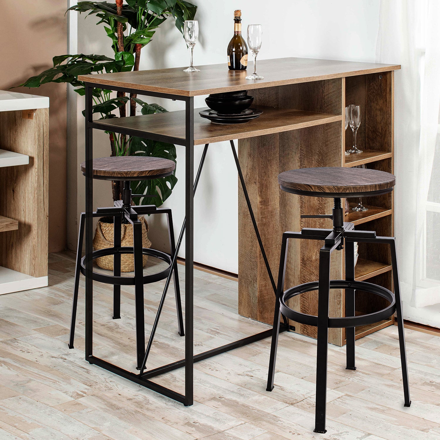 Open Box Homy Casa AMAT 246T B Bar Stool "18.7" Versatile Seating Solution