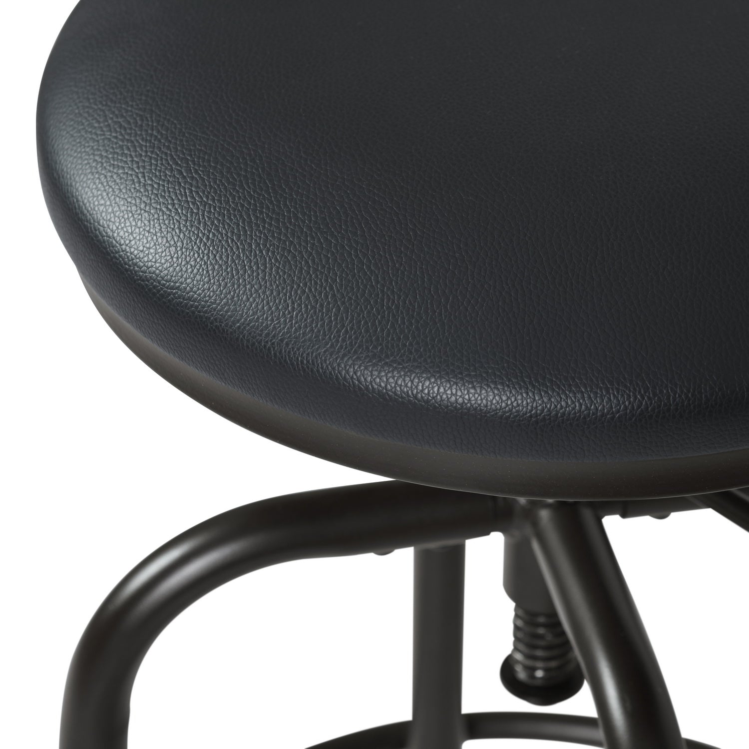 Homy Casa Anacletus 2PC Industrial Adjustable Swivel Bar Stools 27"-30" Height with Black Cushioned Seats Open Box