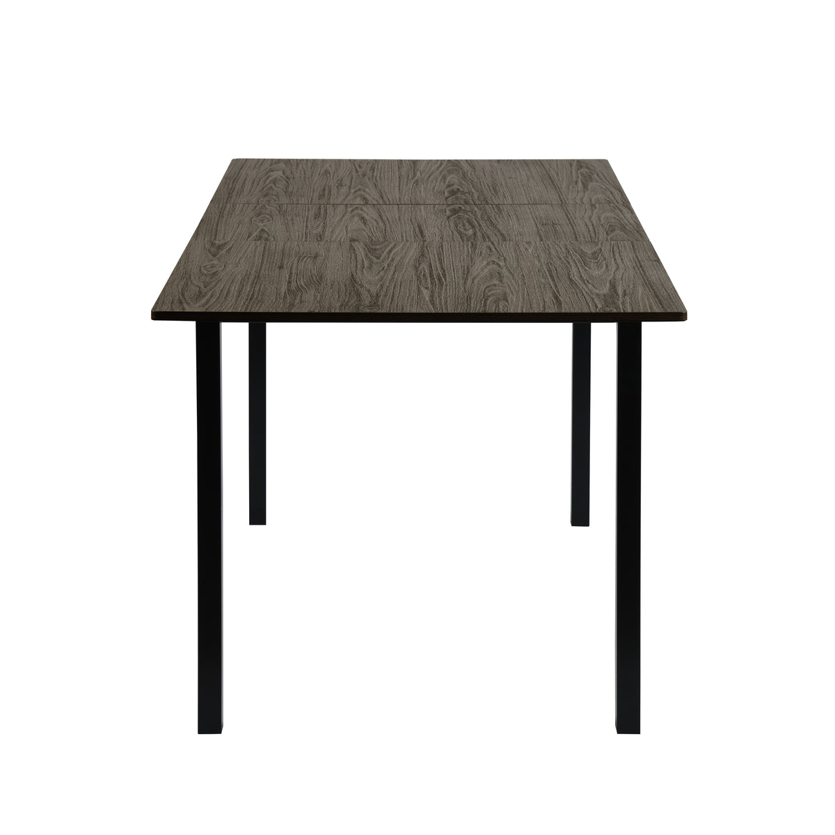 Homy Casa BARI+STEFFEN 7PC Dining Set with 47–62” Extendable Walnut Table and 6 STEFFEN Brown Fabric Chairs Open Box