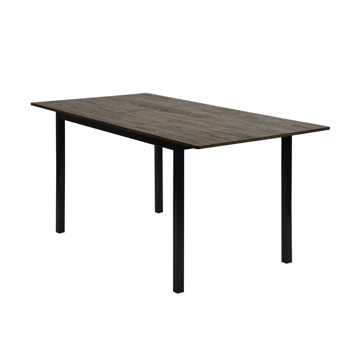 Homy Casa BARI+STEFFEN 7PC Dining Set with 47–62” Extendable Walnut Table and 6 STEFFEN Brown Fabric Chairs Open Box