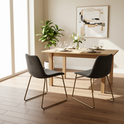 Batassel Grey Velvet Upholstery Dining Chair Set of 2