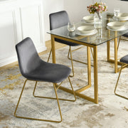 Batassel Velvet Upholstery Dining Chair Set of 2
