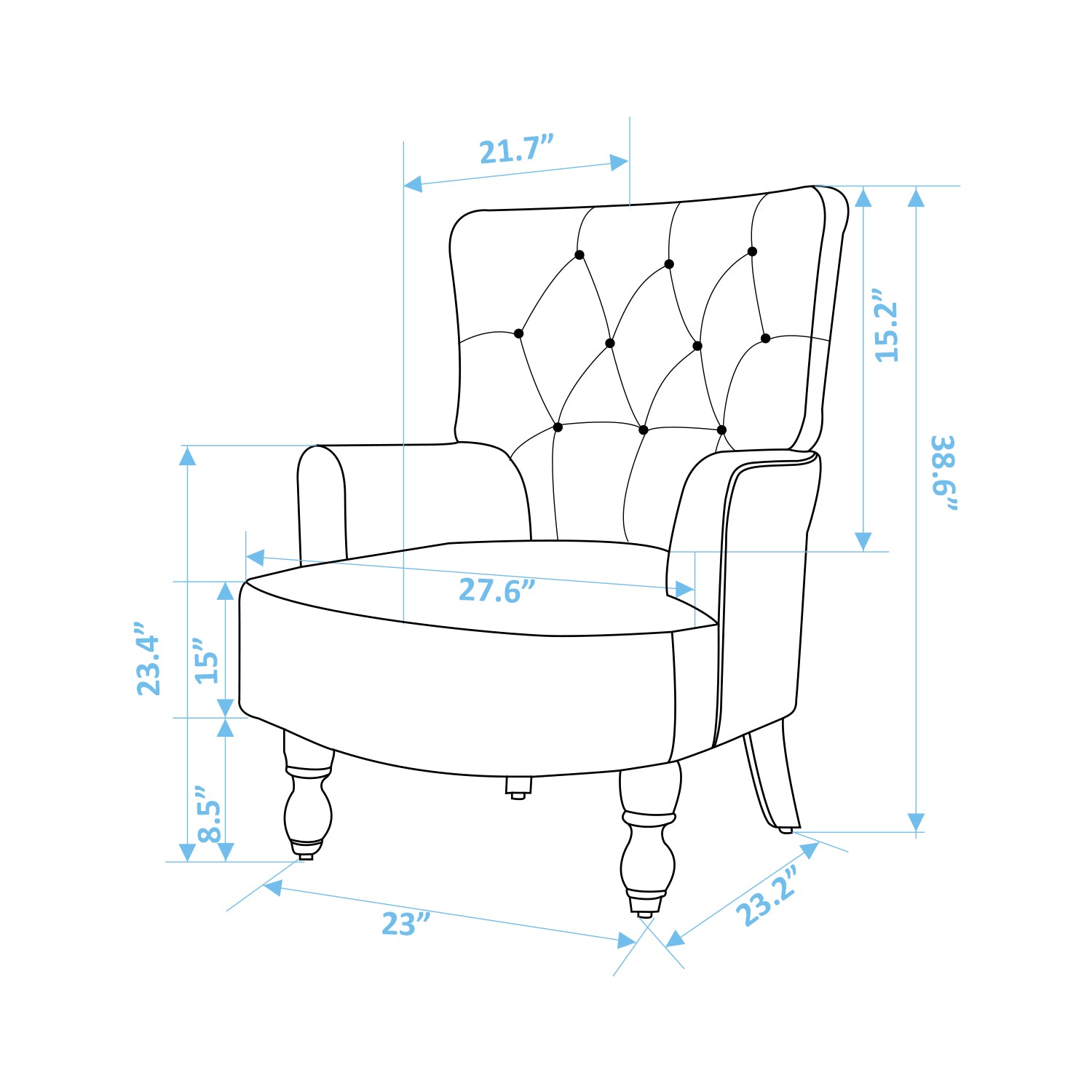 Open Box Homy Casa JOVANNI PATTERN A Leisure Chair "27.8'' W x 31.5'' D x 38.4'' H" Modern Comfort Armchair for Living Room, Bedroom, Office