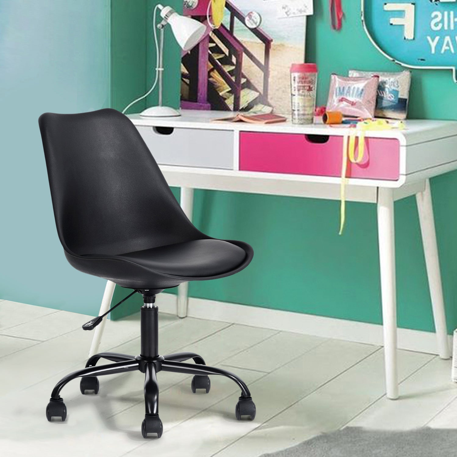 Open Box Homy Casa BLOKHUS BLACK RF LMKZ Office Chair "18.9'' W x 20.87'' D" Ergonomic Seating Solution