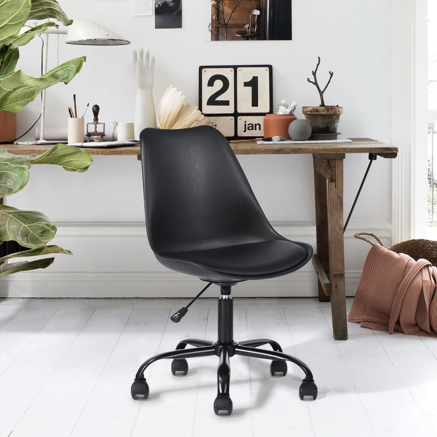 Open Box Homy Casa BLOKHUS BLACK RF LMKZ Office Chair "18.9'' W x 20.87'' D" Ergonomic Seating Solution