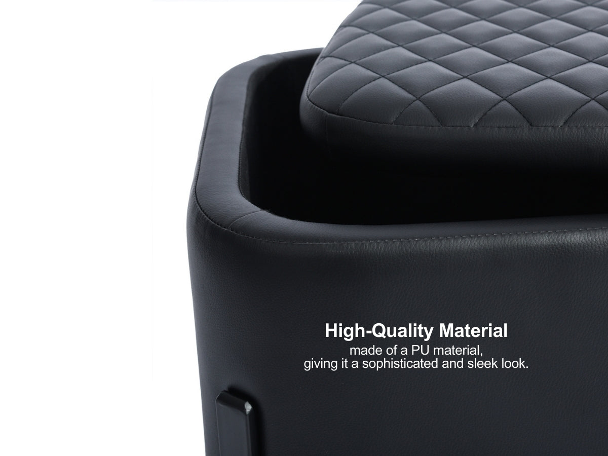 Homy Casa Bottega Modern Storage Ottoman Bench with Upholstered Seat and Hidden Storage Black,Open Box