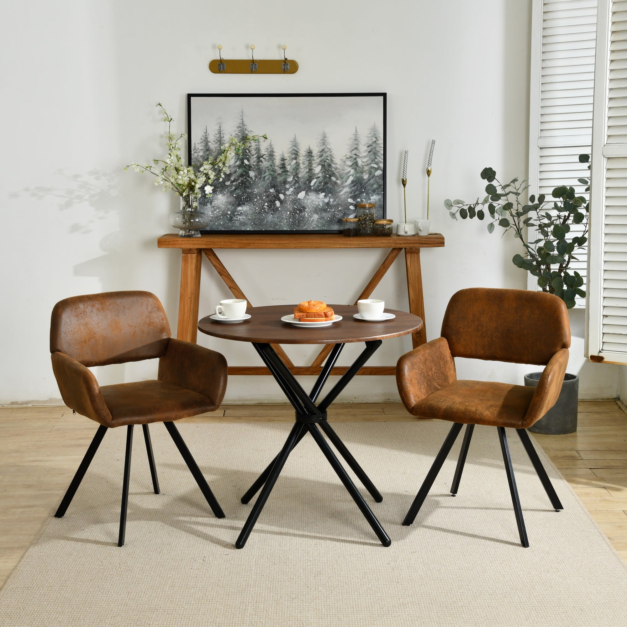 California Swivel Fabric Dining Chairs Set of 2