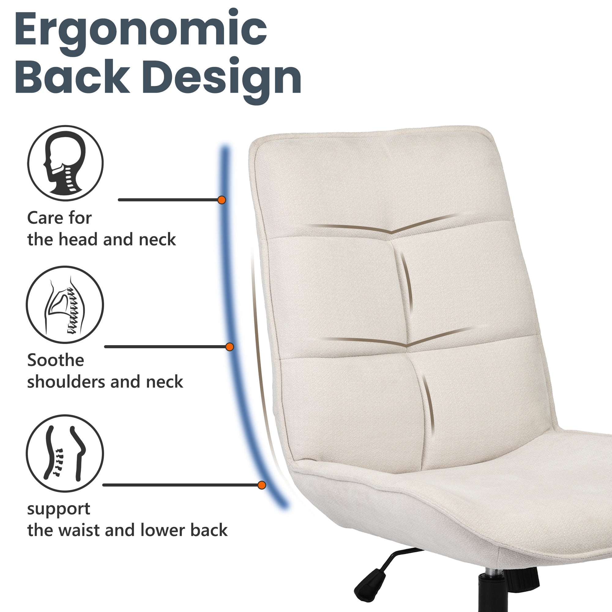Homy Casa Charlotte Swivel Adjustable Height Accent Chair in Beige