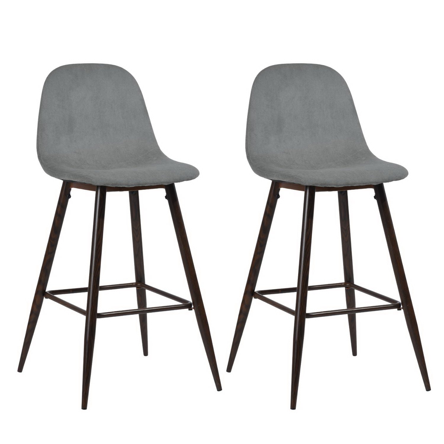Charlton 26" Upholstered Counter Height Bar Stools with Back Set of 2-HOMY CASA