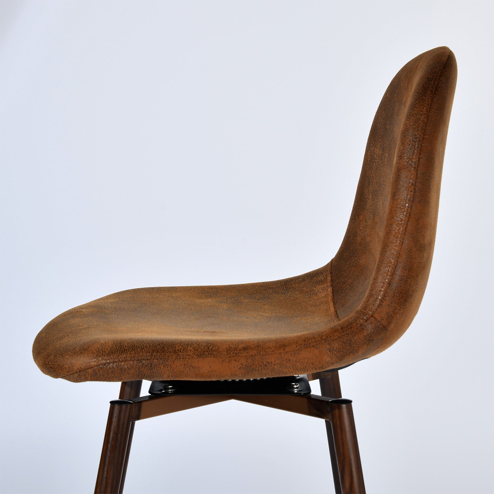Homy Casa Charlton Counter 2PC Bar Stool Suede Brown Swivel Chair Open Box