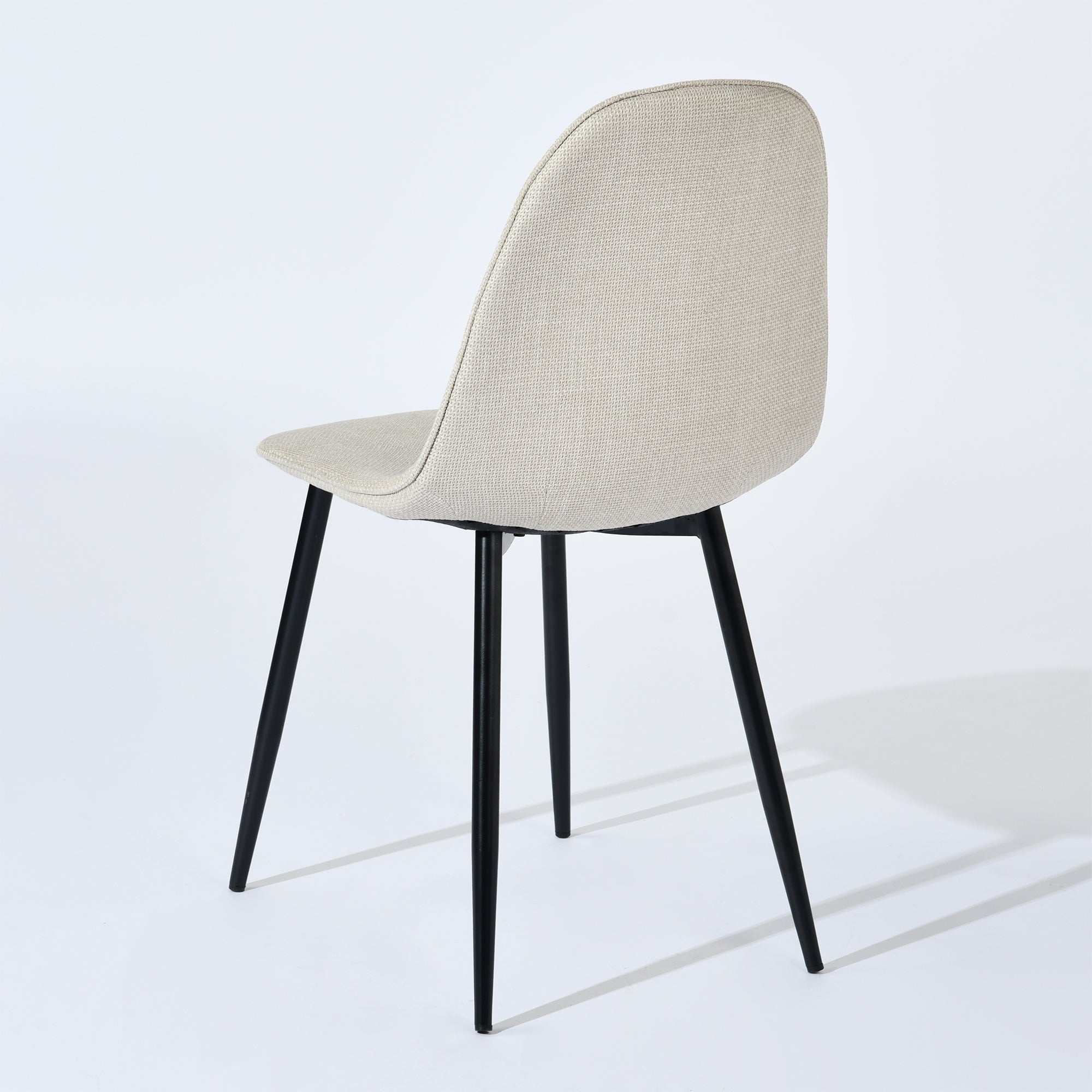 Charlton 4PC Chenille Fabric Dining Chair with Wooden Metal Legs