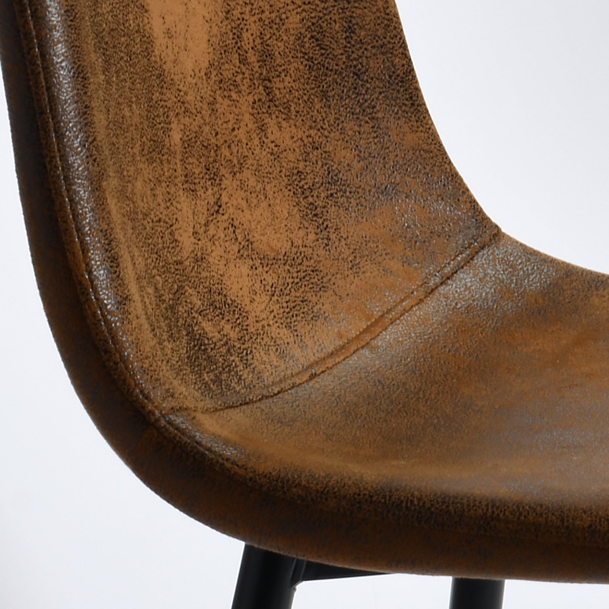 Charlton Suede Shell Dining Chairs with Black Metal Legs Set of 4