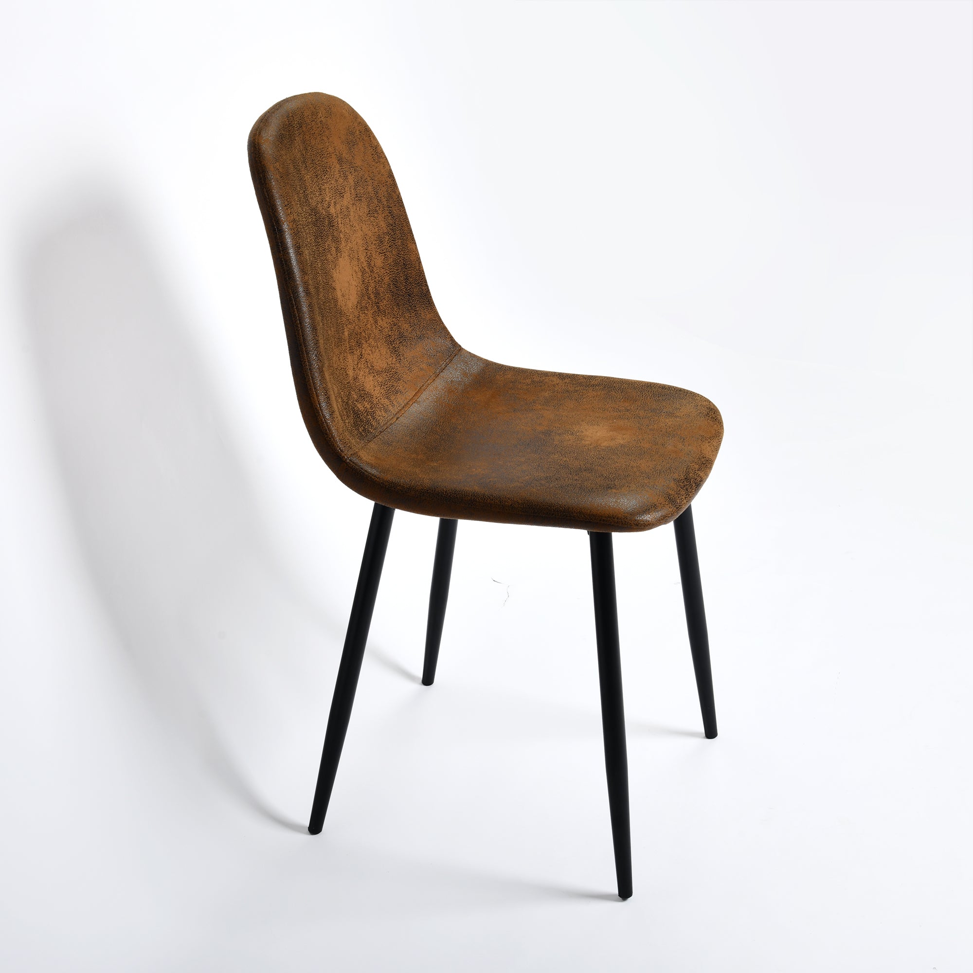 Charlton Suede Shell Dining Chairs with Black Metal Legs Set of 4