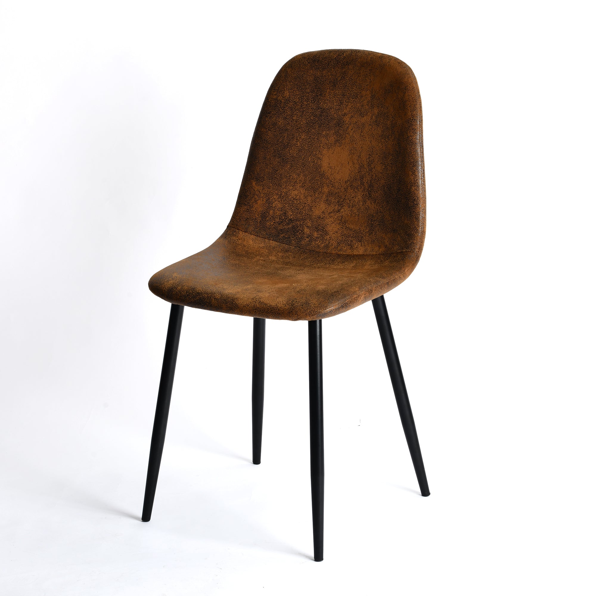 Charlton Suede Shell Dining Chairs with Black Metal Legs Set of 4