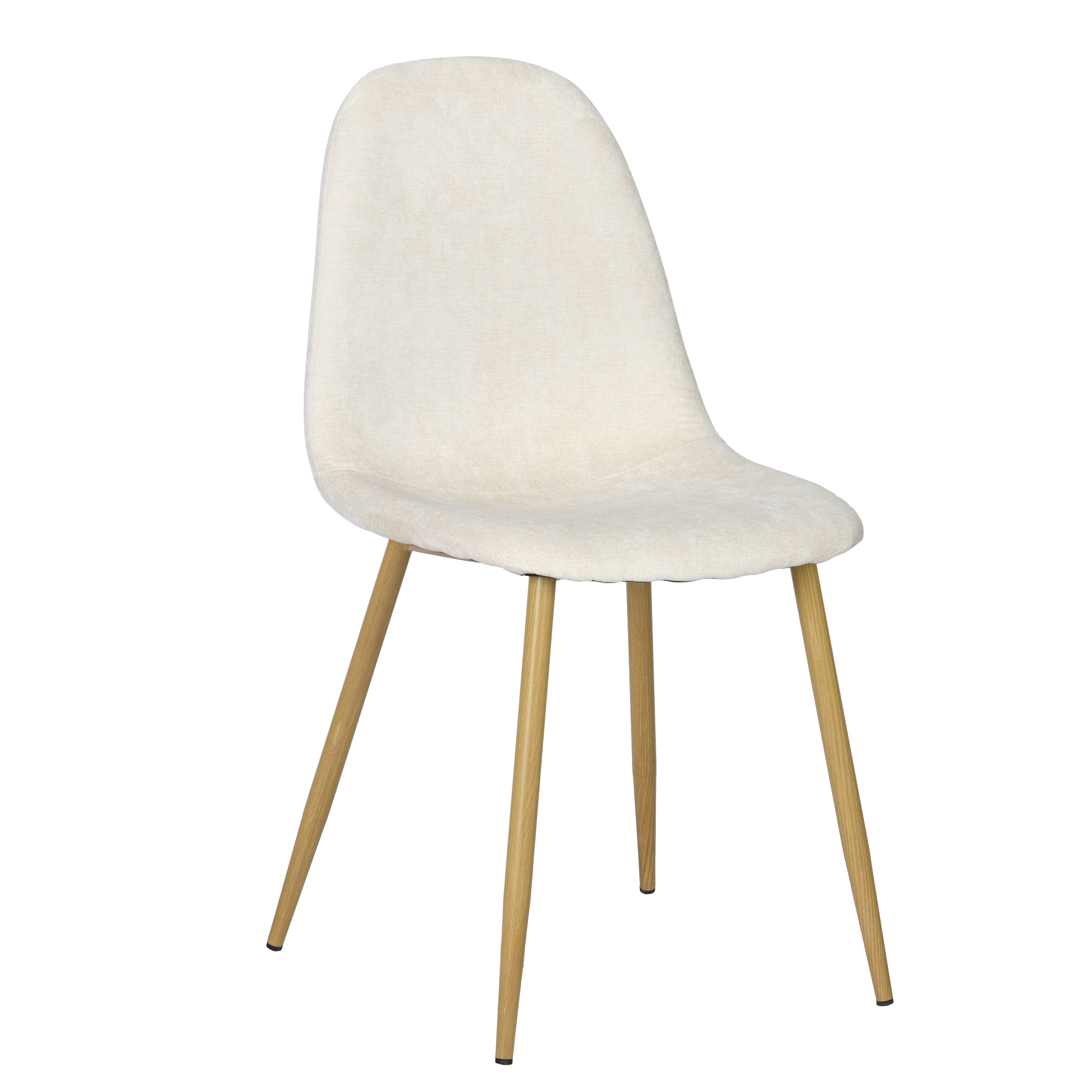 Open Box Homy Casa CHARLTON TERRY BEIGE OAK LEG Dining Chair "17.32 x 20.87 x 34.25 in" Modern Seating for Home and Office