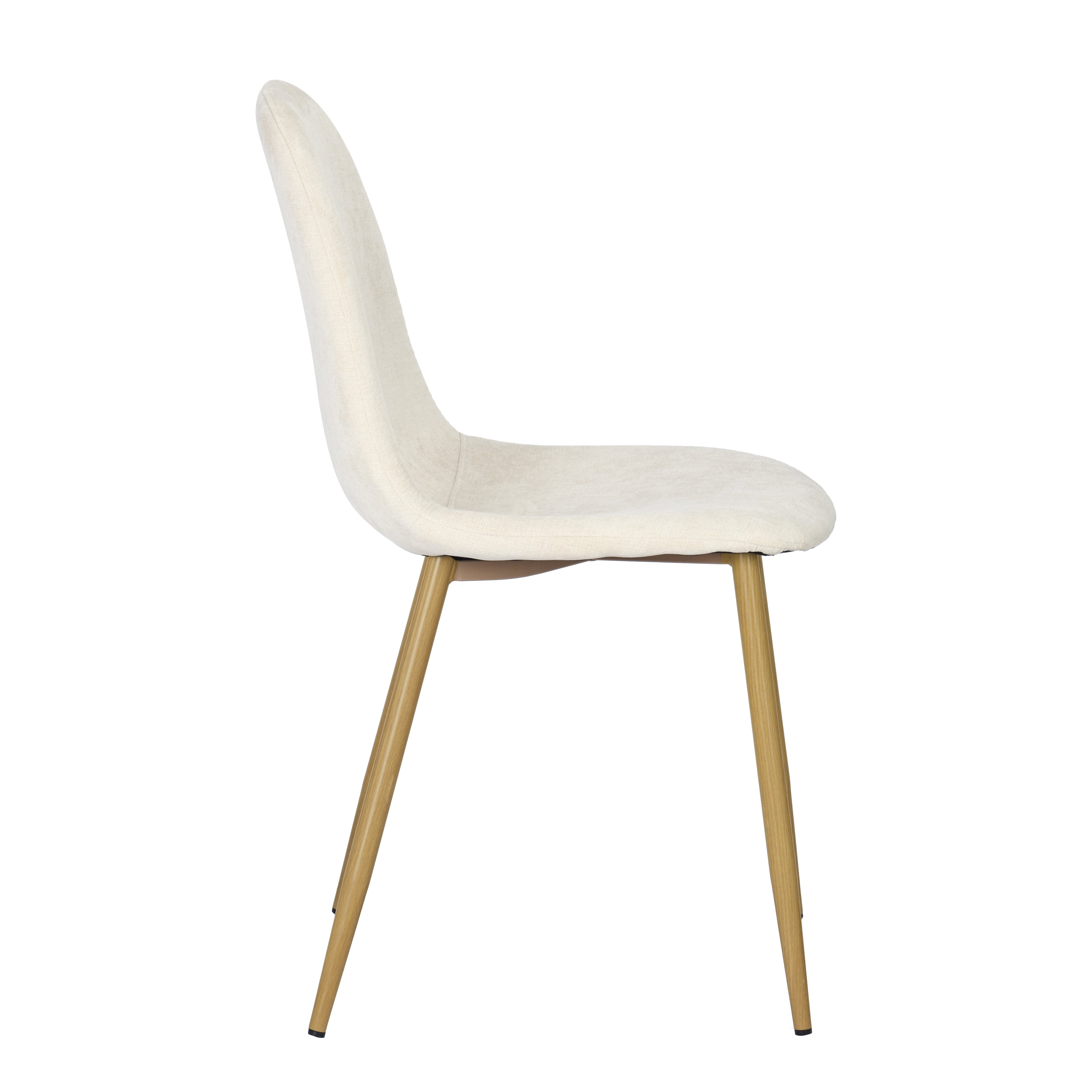 Open Box Homy Casa CHARLTON TERRY BEIGE OAK LEG Dining Chair "17.32 x 20.87 x 34.25 in" Modern Seating for Home and Office