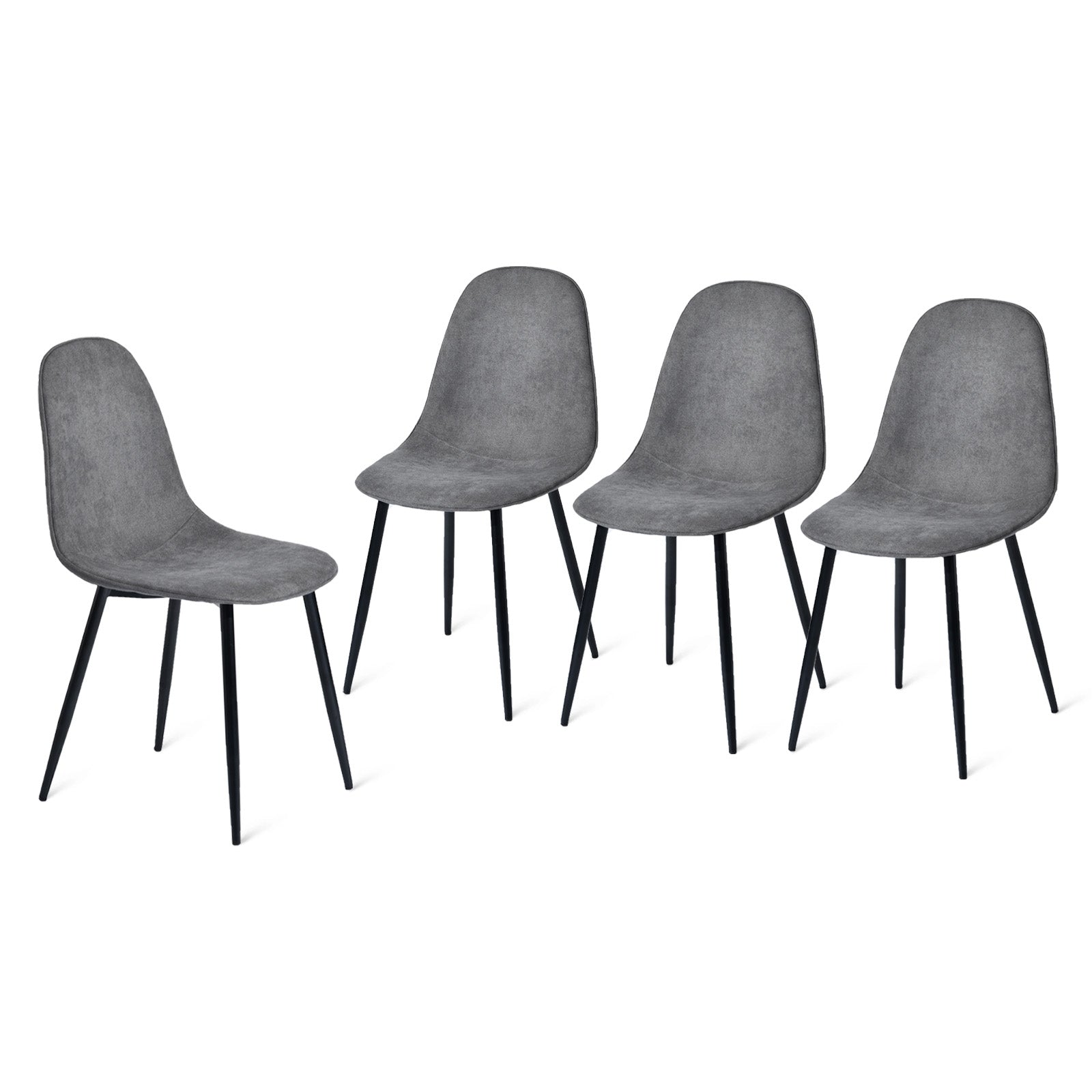 Charlton Terry Fabric Grey Dining Chair Set of 4